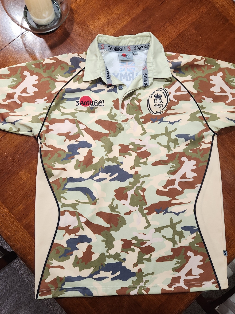 Samurai 2012 British Army Rugby Union Camouflage Polo Shirt Size Large